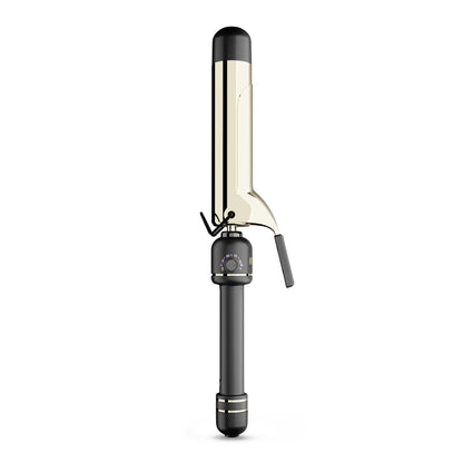 HOT TOOLS 24K Gold Professional 1 1/4" Extended Barrel Curling Iron with Clamp for Tousled Curls - 24K Gold Technology for Long-Lasting Results & Longer Barrel for Easy Styling