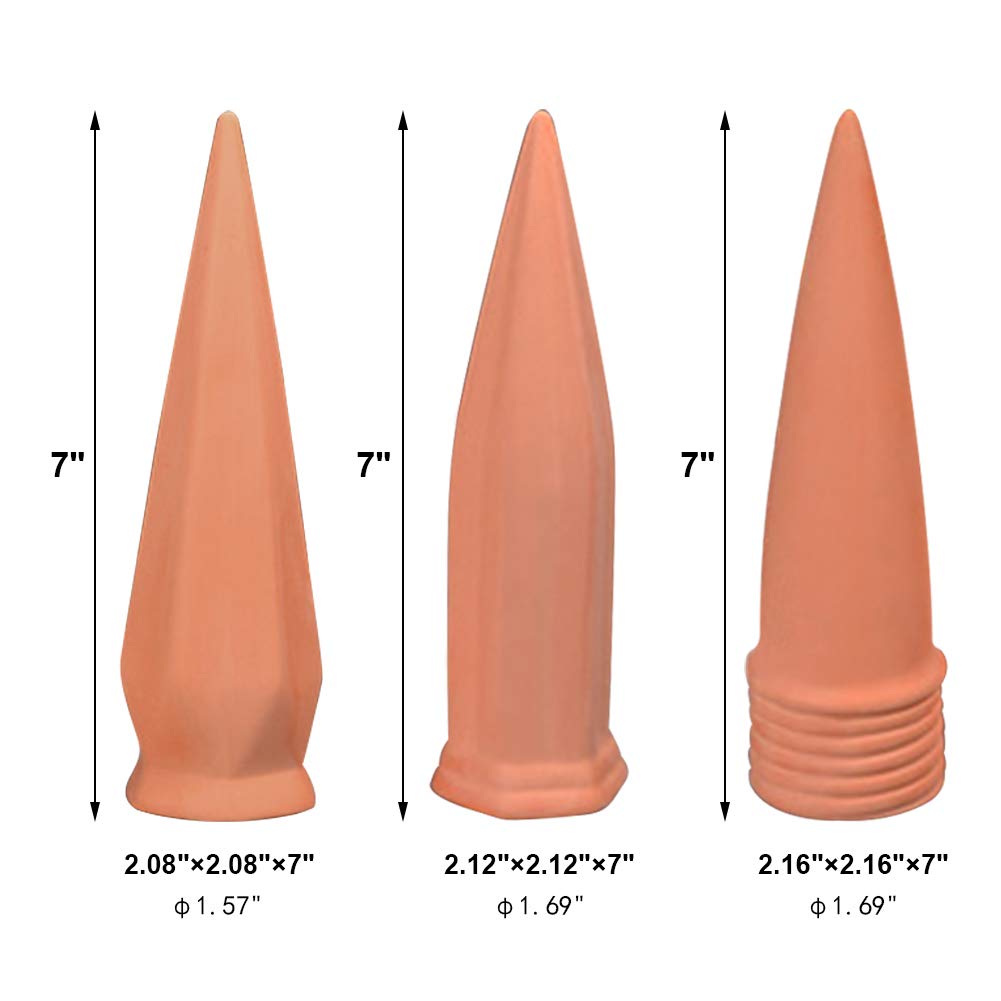 MorTime 6pcs Plant Watering Devices, Plant Waterer Self Watering Terracotta Spikes Automatically Water Your Indoor and Outdoor Plants While On Vacation