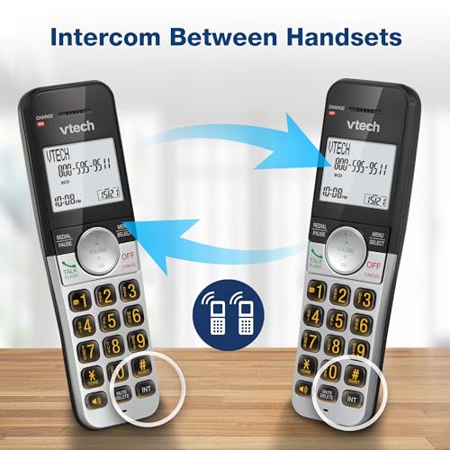 VTech VG232 Cordless Phone with Answering Machine - with Large Display Full-Duplex Speakerphone Caller ID/Call Waiting Last 10 Number Redial