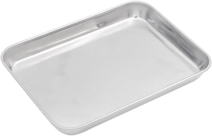 Baking Sheet with Rack Set, Stainless Steel Cookie Sheet and Cooling Rack, 10.5 Inch x 8 Inch x 1 Inch
