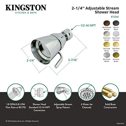 Kingston Brass K133A1 Designer Trimscape Showerscape 2-1/4-Inch Shower Head, Polished Chrome