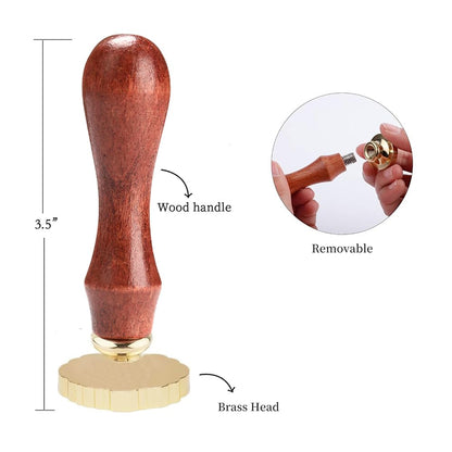 WUERLIN Oval Embossed Frame Wax Seal Stamp 3D Wax Seal Head with Removable Wood Handle Vintage Photo Frame Stamp Design for Wedding Invitations Sealing Envelopes Diplomas Scrapbooking-Style 6