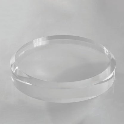 CiaoHER 2in Thickness Acrylic Disc Display Block Clear Polished Round Pedestal Stand Riser (11'' x 2'')
