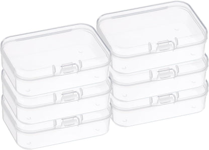 PATIKIL Clear Storage Box, 6.5x4.5x2.5in, 6Pack Stackable Rectangle Organizer for Bead Jewelry