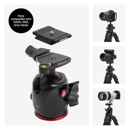 Manfrotto 055XPRO AS, 4-Section Carbon Fiber Camera Tripod, Photo-Kit with XPRO Ball Head, 90 Degree Column, 15kg Load, Arca-Swiss Plate, for DSLR/Mirrorless, Tripod for Camera, Photo Shooting Support