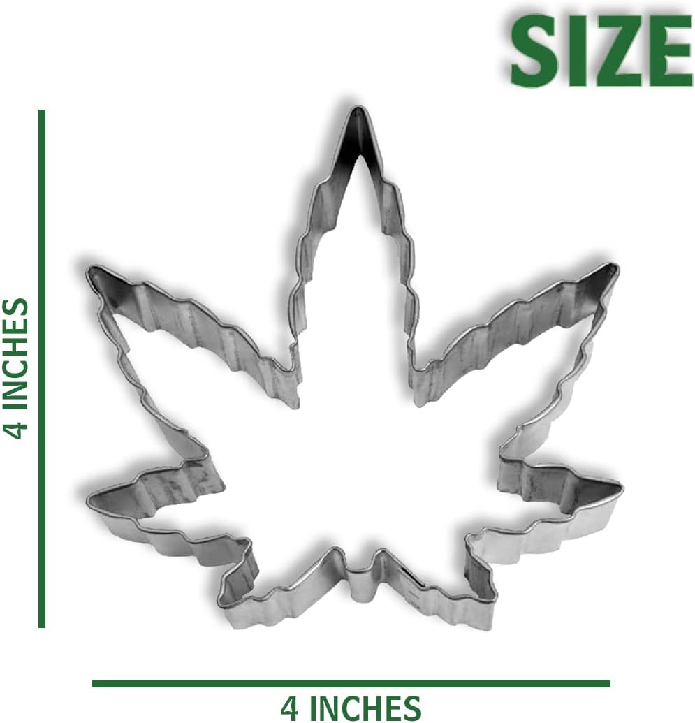 Marijuana Leaf Plant Cookie Cutter, Stainless Steel 4" Cake Mold for DIY Pastry Bakeware, Brownie Biscuit Decoration