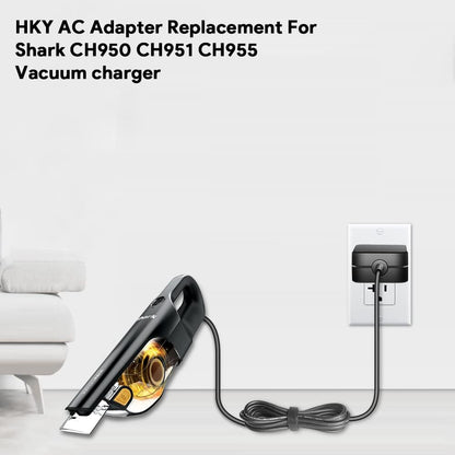 HKY AC Adapter Power Cord Compatible with Shark CH951 CH950 CH955 UltraCyclone Pro Handheld Vacuum CH95014 CH95114