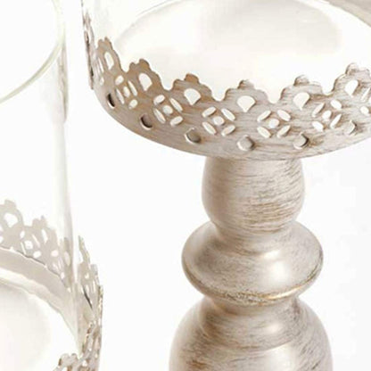 XILIN-1987 Candle Holderss European Retro Candle Holder Carved Wrought Iron Candlestick Metal Glass Home Furnishings Decorative Candlestick (Color : C)