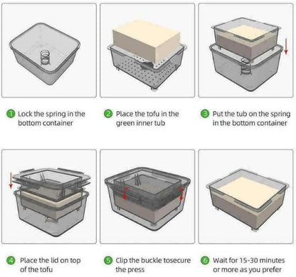 NIWWIN Tofu Press Mold Tofu Press Maker Kit Tofu Box Tofu Strainer Homemade Soybean Curd DIY Plastic Tofu Cheese Press