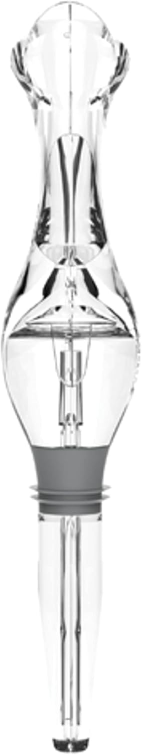 HOST TILT Wine Aerator Pour Spout with Stand, Silicone and Plastic, Gray Set of 1