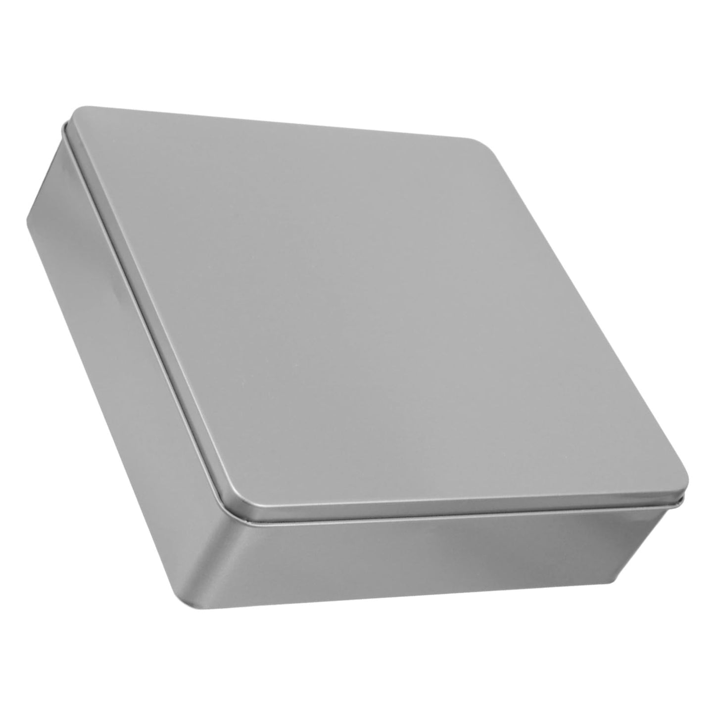 ABOOFAN Square Tinplate Storage Box 7.87X7.87X2.16In Decorative Reusable Candy Cookie Tin for Party Favors Festival Organizing