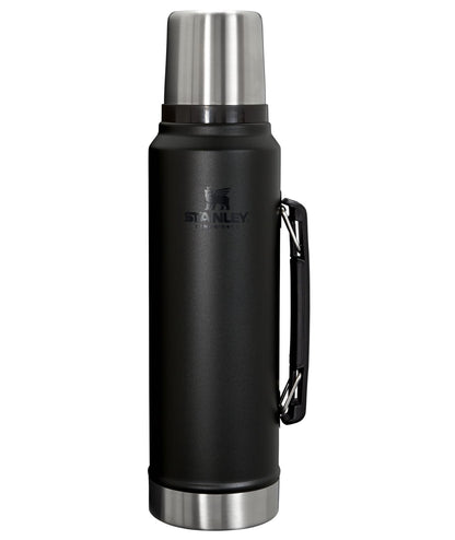 Stanley Classic Legendary Vacuum Bottle 20 oz | Wide Mouth with Leakproof Cup Lid | Keep Drinks Hot or Cold | Packable for Travel | Insulated Stainless Steel Thermal Bottle | BPA-Free | Black 2.0