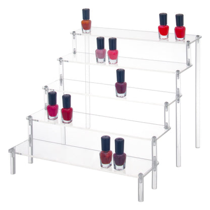 DIWNELEM 5 Tier Acrylic Risers - Acrylic Display Stands for Countertop Organizer, Collections and Cosmetics (11.6 * 11.8 * 9.6 inch)