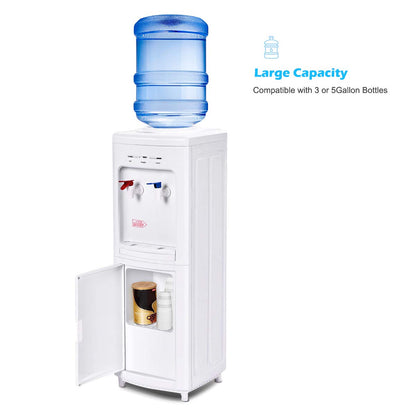 Adjustable Temperature Water Dispenser - Cold & Hot Water, Home & Office Use - White