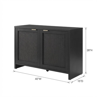 Furnifact Gray Record Player Cabinet with Vinyl Storage, Durable Wood, Stylish Design, Compact, Functional for Entertainment Centers
