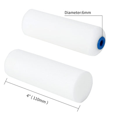 Mister Rui 10 Pack 4 Inch High Density Foam Paint Roller Covers - Small Mini Rollers for Painting Walls, Cabinets, Cupboards, Doors