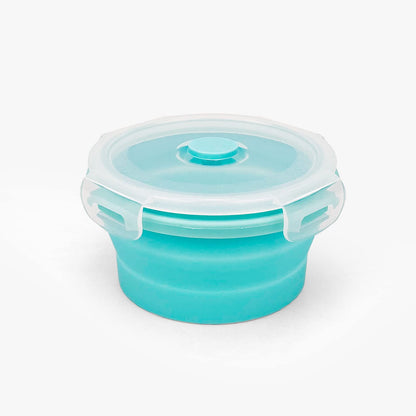 CCyanzi 3piece Round Collapsible Bowl with Lids, Silicone Food Storage Containers, Microwave & Freezer Safe, Space Saving for Kitchen Cabinet and Camping Backpack,(Pink)