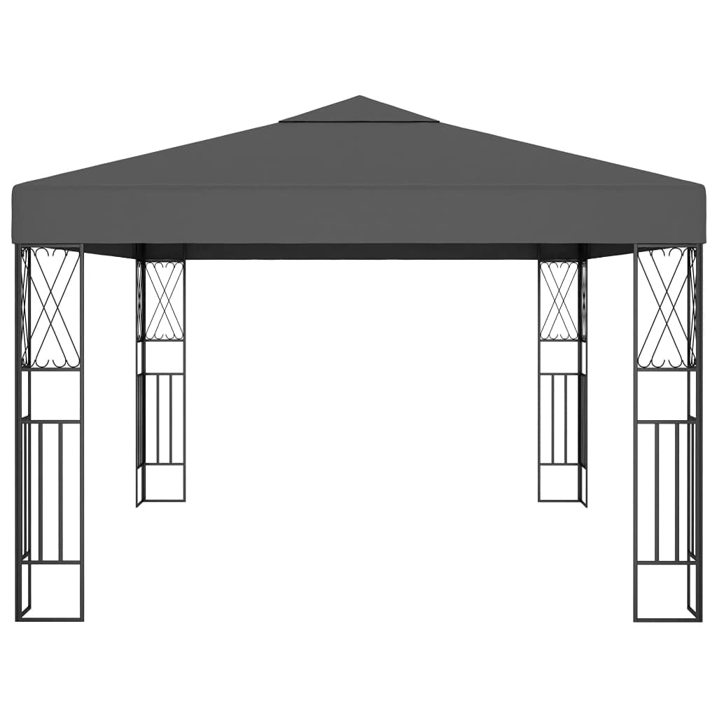 Gazebo Anthracite 10x13 ft, 100% Polyester Steel Frame, UV Resistant Outdoor Canopy for Patio, Garden, Backyard Gatherings Outdoor Structures