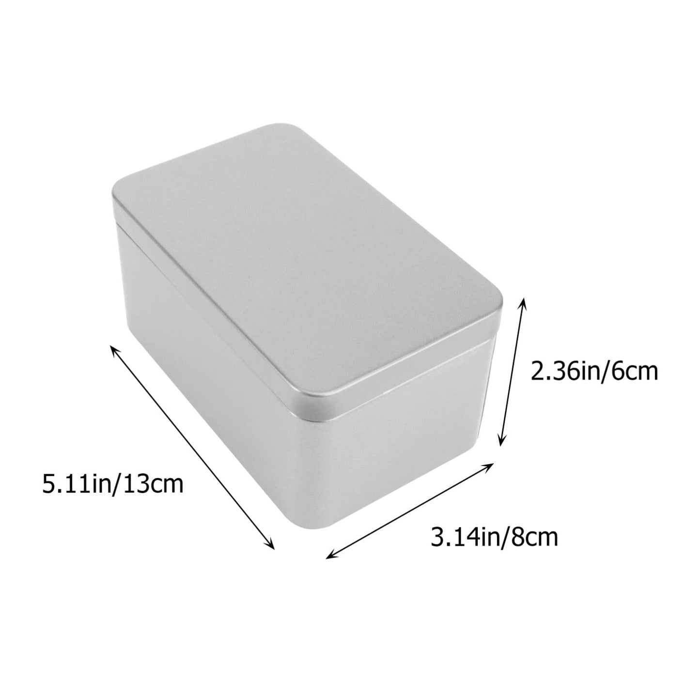NUOBESTY Rectangular Tinplate Tea Leaf Storage Box 5.23X3.34X2.51In Mini Portable Metal Container with Lid for Home Organization Candies and Small Items