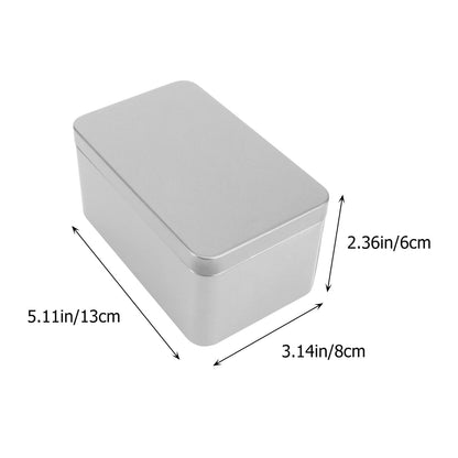 NUOBESTY Rectangular Tinplate Tea Leaf Storage Box 5.23X3.34X2.51In Mini Portable Metal Container with Lid for Home Organization Candies and Small Items
