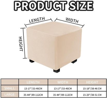 S/Length&Width:13-18"/Height:15-18",Camel) Ottoman Covers Slipcover Square Ottoman Covers Protector for Footrest Foot
