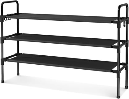 Closet, 12-16 5 Long Shoe Rack for Pairs Stackable Shoe Organizer, Shoe Shelf Storage for Sneakers & Boots Shoe Storage