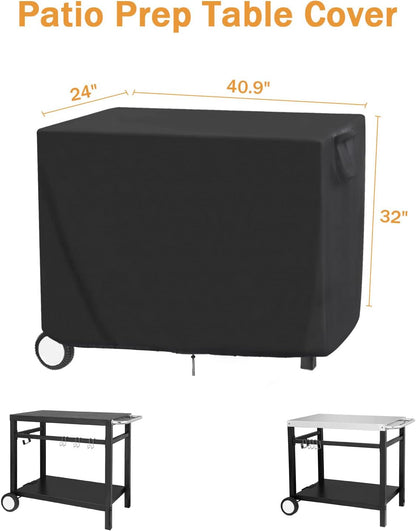 40"x24"x32", 40 inch Outdoor Prep Table Cover Compatible with Royal Goumet Movable Dining Cart Table Outdoor Bar Cart
