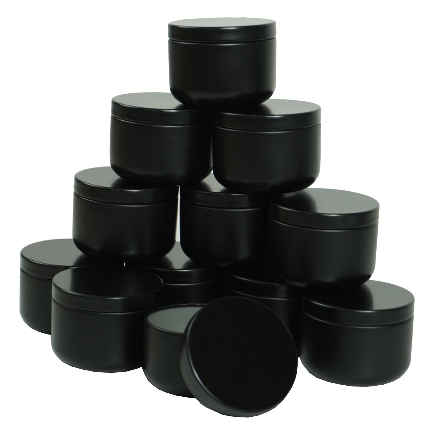 12Pack 3 oz Candle Tins with Lids,Round Metal Candle Jars for Candle Making,Bulk Empty Tins Containers for DIY Crafts Christmas Gifts Small Business Supplies–Airtight Storage Jars (Black)
