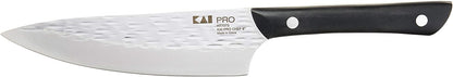 Kai PRO 6" Chef’s Knife, Hand Sharpened Kitchen Knife, Japanese AUS6M Stainless Steel Blade, Full-Tang POM Handle