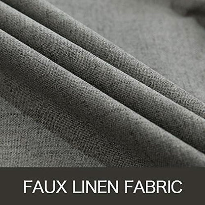 MIULEE Blackout Curtains - 100% Thermal Insulated Dark Grey Linen Texture Drapes | 52x120 Inch (2 Panels)