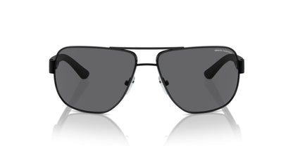 A|X ARMANI EXCHANGE Men's AX2012S Rectangular Sunglasses, Matte Black/Grey Polarized, 62 mm