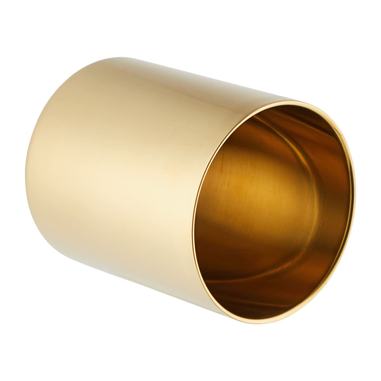 Juvale Desk Organizer Pen & Pencil Holder - 3.2 x 3.9 in, Gold Stainless Steel - Desk Supply Organizer with Gold Pen Cup, Makeup Brush Cup & Vanity Brush Holder
