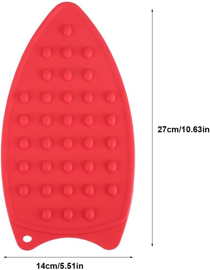 Yosoo Silicone Iron Hot Rest Pad Mat, Iron Stand Mat for Ironing (Red)