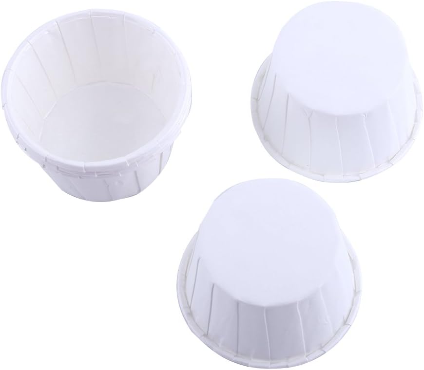 Fdit 100pcs Paper Cake Cupcake Liner Case Wrapper Muffin Baking Cup for Party Wedding Xmas - 7 Colors (White)