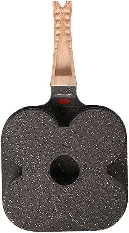 Juvenixs 4-Cup Egg Frying Pan, Nonstick Skillet for Breakfast, Pancakes, Suitable for Gas & Induction Cookware (Black)