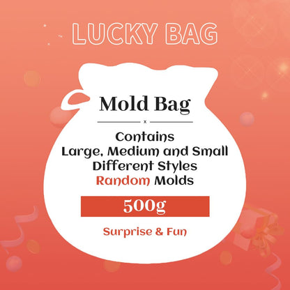 RESIN GO 500g Silicone Mold Epoxy Resin Mystery Boxes Blessing Bags Blind Box Moulds Package - Necklaces, Pendants, Coasters, Trays, Letters and Other Random Molds