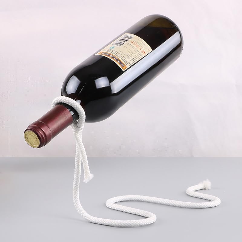 YMTengFei Magic Rope Wine Rack, Creative Metal Chain Suspension Floating Illusion Wine Rack Bottle,Magic Novelty Single