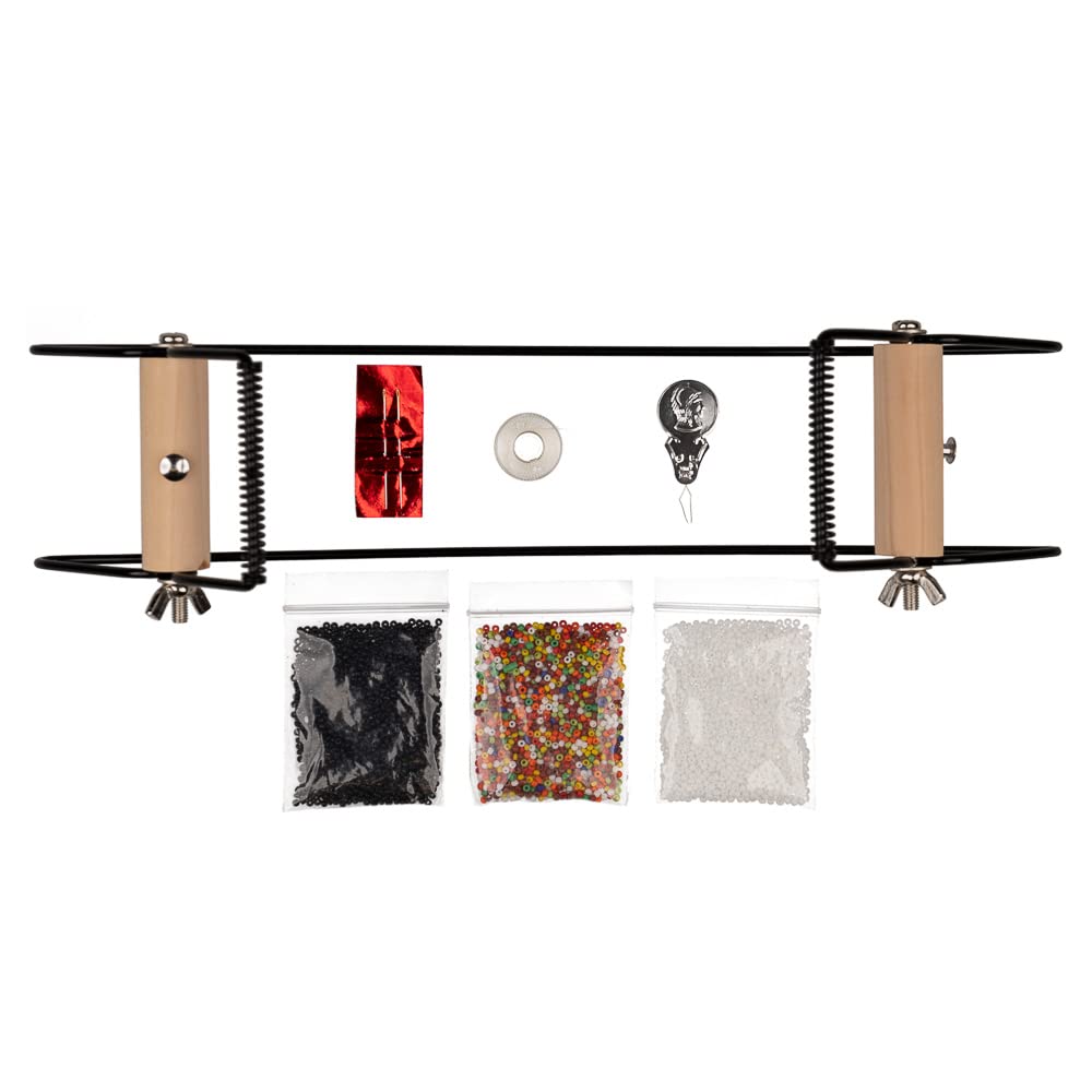 Beadsmith Metal Bead Loom Kit | Includes Thread, Needles, 18-Gram Glass Beads, & Wire Loop Needle Threader | Bracelets, Necklaces, Belts, & More!