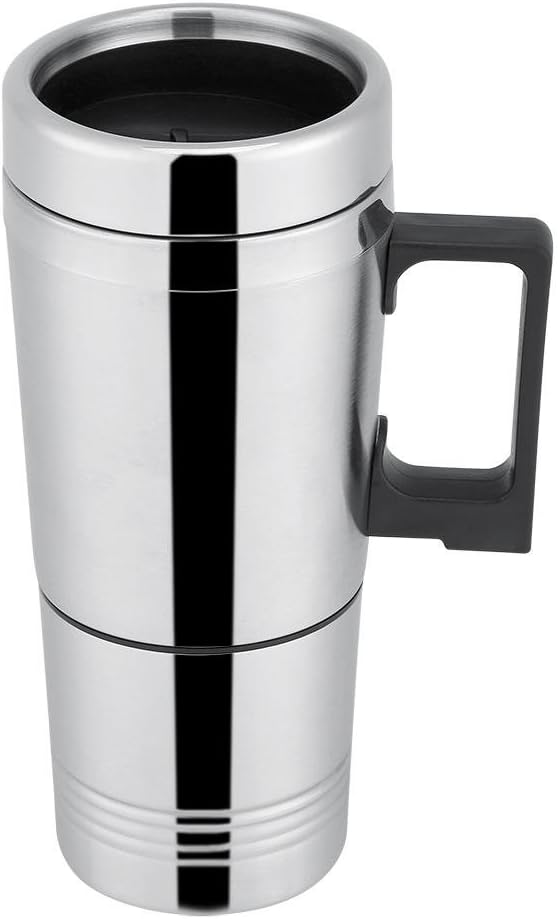 Asixx 12V/24V Car Heating Cup, 300ml Electric Kettle for Coffee, Tea, Water Mug, 304 Stainless Steel (24V)