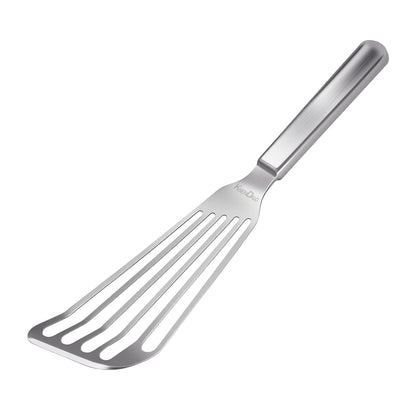 KSENDALO Thin Stainless Steel Fish Spatula, Metal Egg Turner, Professional Slotted Spatula Flipper for Kitchen Cooking Flipping Use, Dishwasher Safe
