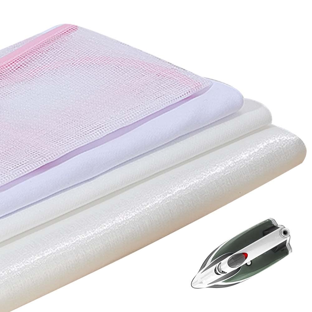 OLYCRAFT 4 Types Pressing Cloth for Ironing and Sewing Ironing Cloth to Protect Clothes Including 3 Yards Embroidery Fabric Ironing Mat Polyester Fabric Ironings Tablecloth for Clothes Protect