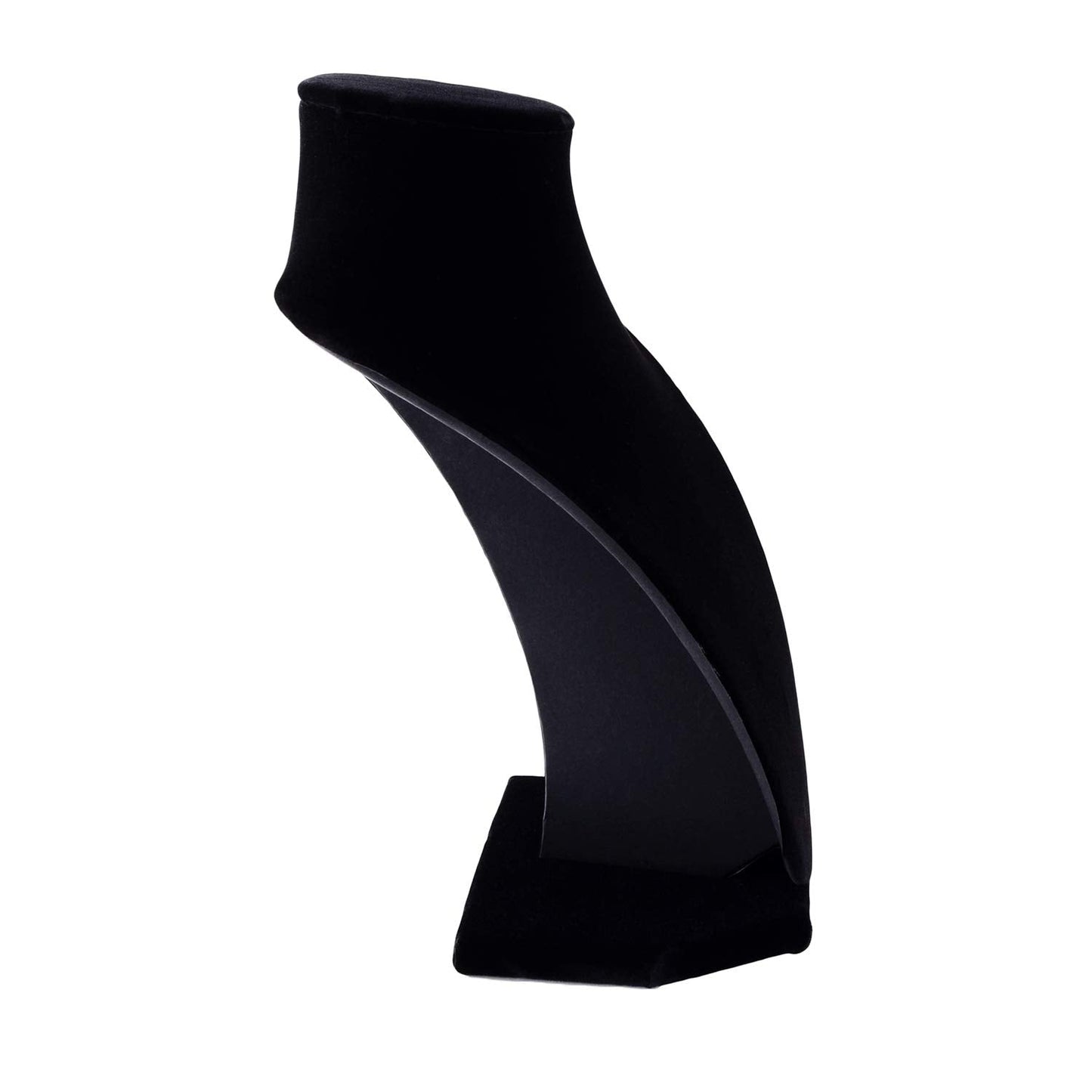 Black Velvet Jewelry Necklace Bust Display Stand - 9 Inch Organizer for Retail Store and Home Use
