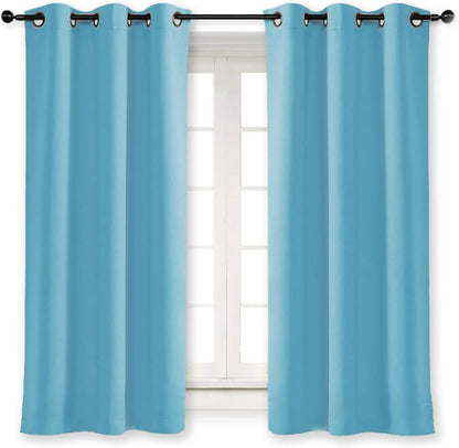 NICETOWN Blackout Curtain for Bedroom, Single Panel, W34 x L63 inches, Teal Blue, Thermal Insulated