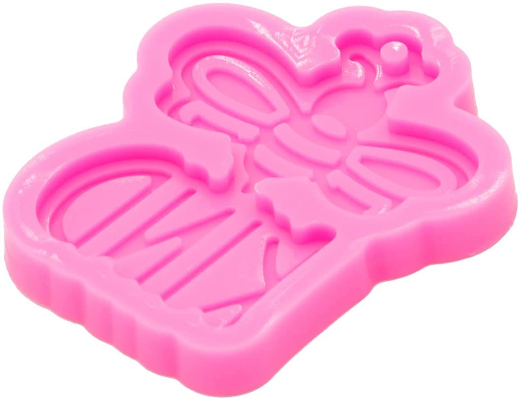 33Pcs Epoxy Resin Molds Kit - 3Pcs Lovely Bee Silicone Resin Molds, with Keychain and Jump Ring for DIY Pendant Craft, Silicone Molds for Epoxy Resin Casting Molds with Hole, Polymer Clay Mold