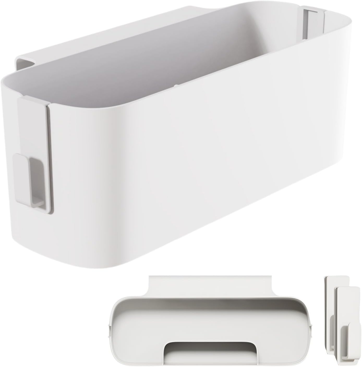 11 Lbs 5 Bedside Organzier Caddy Hanging, Plastic Bunk Bed Shelf with Hooks, Large Storage Holder for Dorm Room Bed