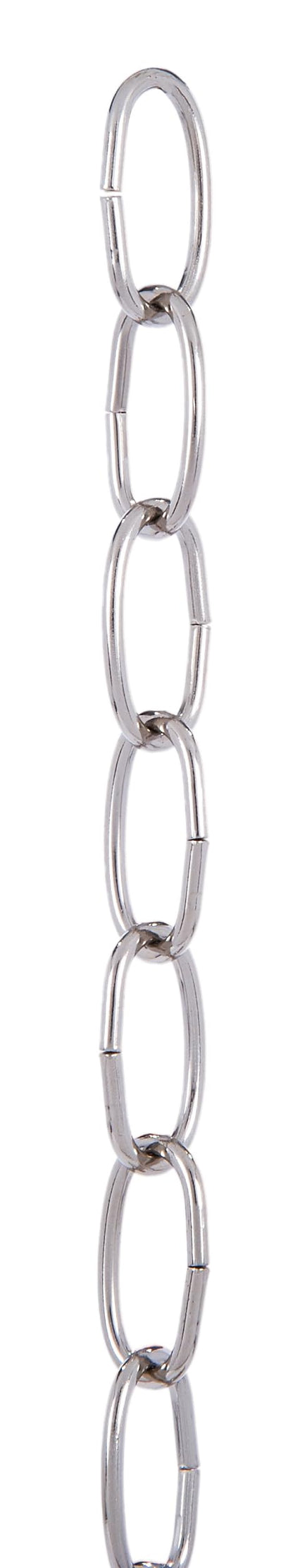 B&P Lamp® Steel Decorative Chain W/Nickel Finish, 3 Ft. Length