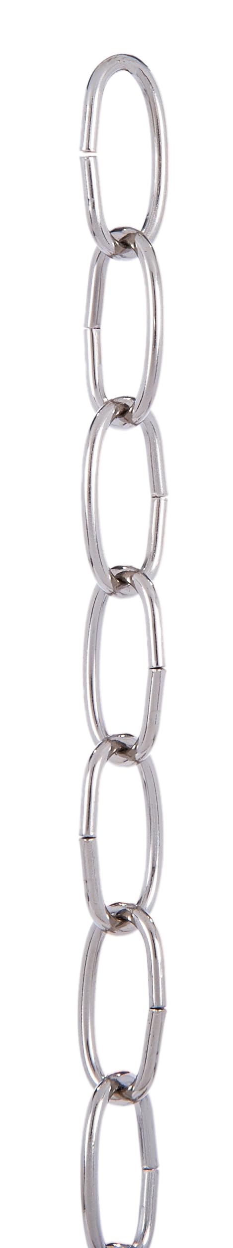B&P Lamp® Steel Decorative Chain W/Nickel Finish, 3 Ft. Length