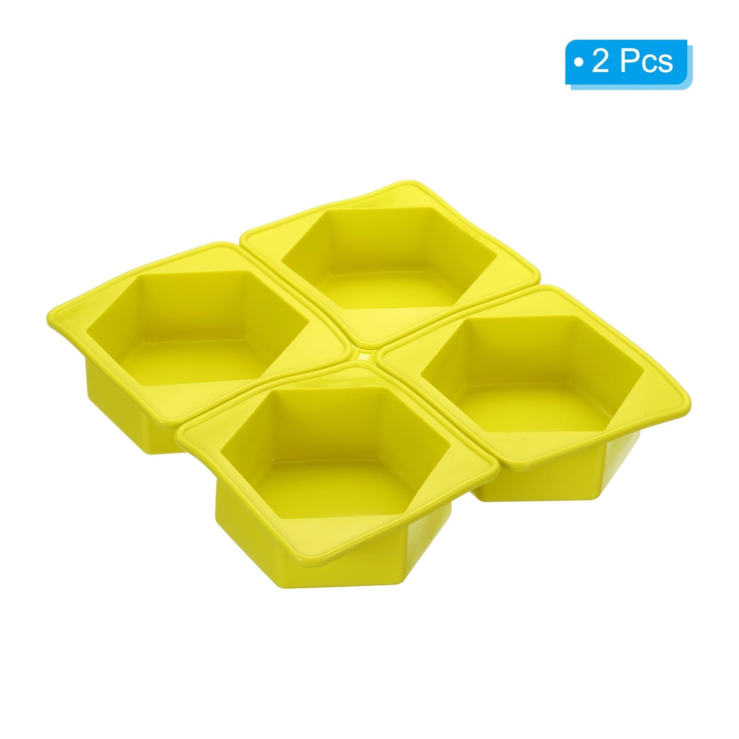 Patikil 4-Compartment Silicone Soap Mold - 2 Pack Hexagon Molds for Handmade Soap, Lotion Bars, Bath Soap, Cake, Chocolate, Candles, Ice Cubes - Yellow