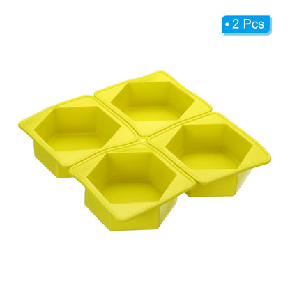 Patikil 4-Compartment Silicone Soap Mold - 2 Pack Hexagon Molds for Handmade Soap, Lotion Bars, Bath Soap, Cake, Chocolate, Candles, Ice Cubes - Yellow