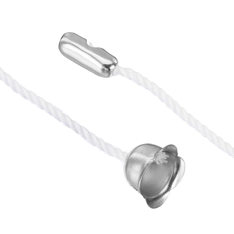 MECCANIXITY Pull Cord for Ceiling Switch, Light Pull Cord String Ceiling Fan String with Connector Pull Chain Extension, White Silver, Pack of 10